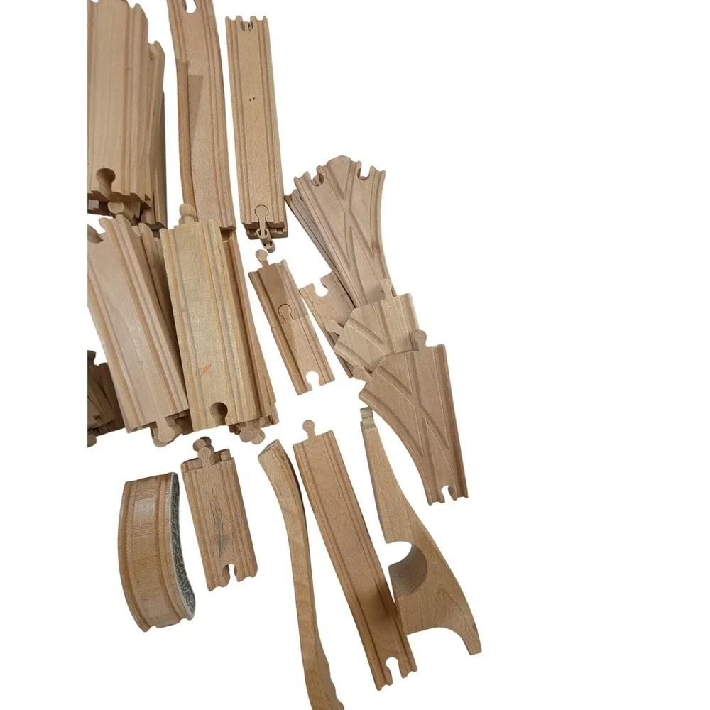 Mixed Lot Various Brand Wooden Toy Train Tracks IKEA Curves Straights Switches